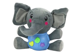 Interaktīvs plīša zilonis Lean Toys, pelēks, 19 cm cena un informācija | Rotaļlietas zīdaiņiem | 220.lv