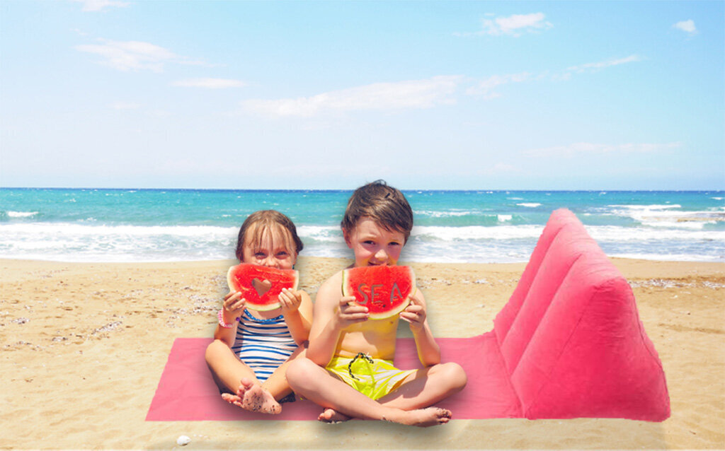 Pludmales paklājs ar atzveltni, piepūšams, 50 x 50 x 37 cm, rozā krāsā cena un informācija | Piepūšamās rotaļlietas un pludmales preces | 220.lv