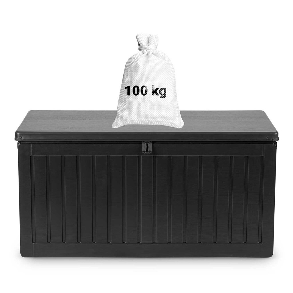 Dārza kaste, 109 cm. x 51 cm. x 55 cm., 270 l., melna cena un informācija | Komposta kastes un āra konteineri | 220.lv