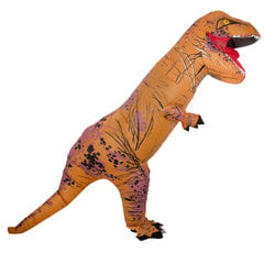  Надувной костюм динозавра T-REX, 1,5-1,9 м, коричневый  цена и информация | Карнавальные костюмы, парики и маски | 220.lv