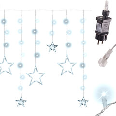 Aizkaru spuldzītes ar zvaigznēm, baltas, 2,5 m cena un informācija | Ziemassvētku lampiņas, LED virtenes | 220.lv
