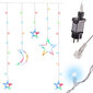 Aizkaru gaismas zvaigznes un mēness, daudzkrāsains, 2,5 m цена и информация | Ziemassvētku lampiņas, LED virtenes | 220.lv