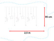 Aizkaru gaismas zvaigznes un mēness, daudzkrāsains, 2,5 m цена и информация | Ziemassvētku lampiņas, LED virtenes | 220.lv