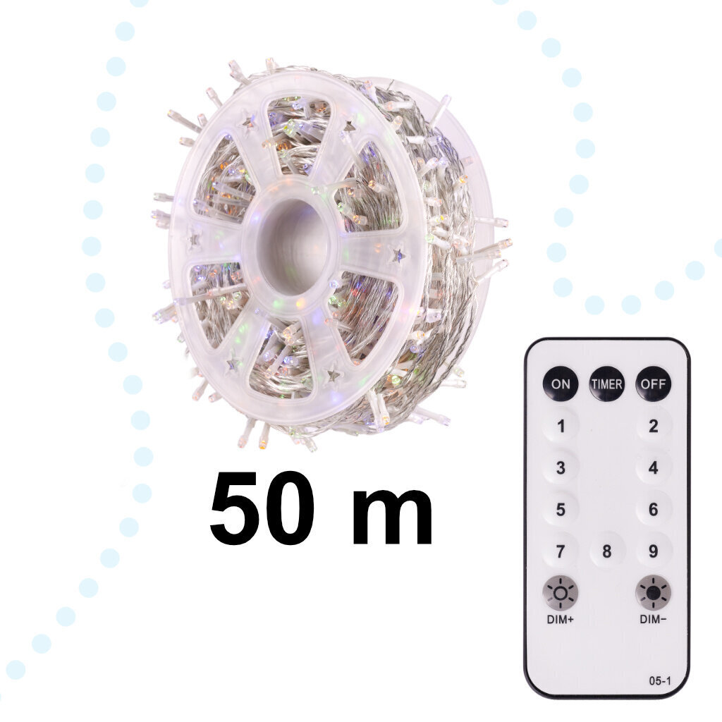 LED gaismas josla ar tālvadības pulti, 50 m цена и информация | Ziemassvētku lampiņas, LED virtenes | 220.lv