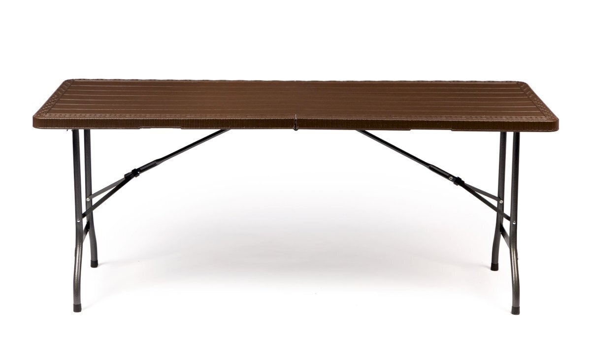 Saliekamais dārza banketa galds, ModernHome, 180 cm., tumši brūns cena un informācija | Dārza galdi | 220.lv