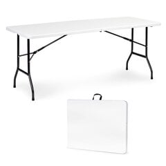 Складной банкетный стол для сада, ModernHome, 180 см, белый цена и информация | Столы для сада | 220.lv