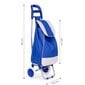 Iepirkumu ratiņu soma, 25 L, ar gumijas riteņiem, zila cena un informācija | Iepirkumu somas | 220.lv