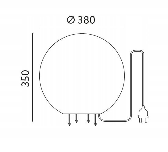 Dārza lampa Light System, 35 cm, balta цена и информация | Āra apgaismojums | 220.lv