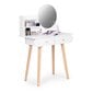 Kosmētikas galdiņš ar spoguli un plauktiem, balts cena un informācija | Kosmētikas galdiņi | 220.lv