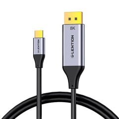 Lention USB-C to 8K60Hz DisplayPort cable, 1.7m (black) цена и информация | Кабели для телефонов | 220.lv