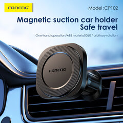 Foneng Car holder CP102 magnetic to air vent black цена и информация | Держатели для телефонов | 220.lv