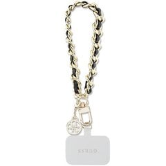 Guess GUOUCHSAMC4K Universal Hand Strap czarny|black Saffiano Chain 4G Charm цена и информация | Держатели для телефонов | 220.lv