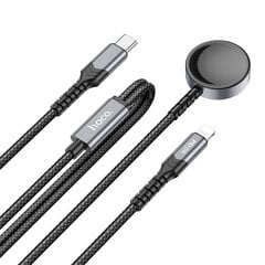 USB кабель Hoco CW54 2in1 USB-C to Lightning/Apple Watch 1.2 м, черный цена и информация | Аксессуары для смарт-часов и браслетов | 220.lv