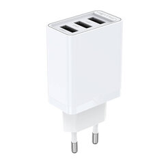 Wall charger 3x USB Vention FEAW0-EU, 2.4A, 12W (white) цена и информация | Зарядные устройства для телефонов | 220.lv