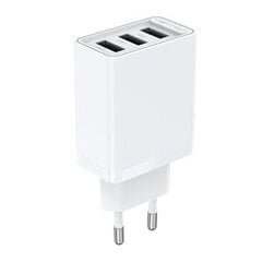 Wall charger 3x USB Vention FEAW0-EU, 2.4A, 12W (white) цена и информация | Зарядные устройства для телефонов | 220.lv