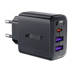 Acefast A57 PD 35W GaN charger 2 x USB-A + USB-C with 3 ports - black цена и информация | Зарядные устройства для телефонов | 220.lv