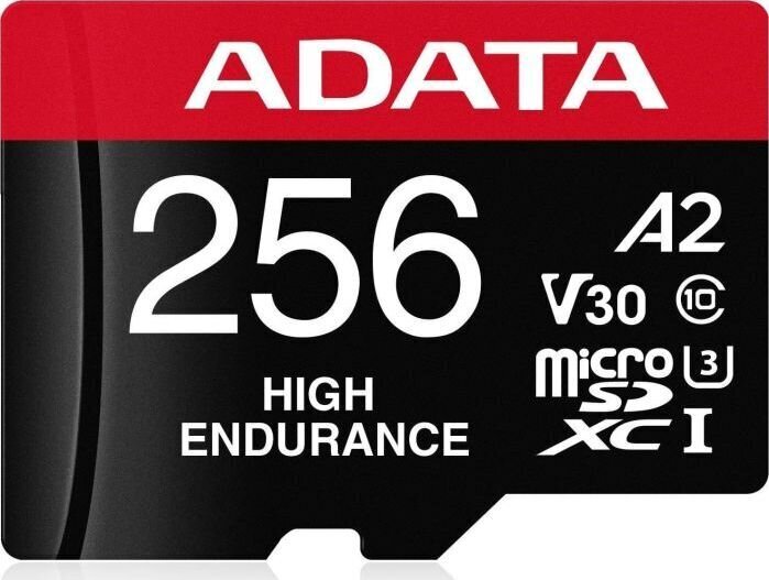 Adata High Endurance 256GB microSDXC UHS-I U3 цена и информация | Atmiņas kartes fotokamerām | 220.lv