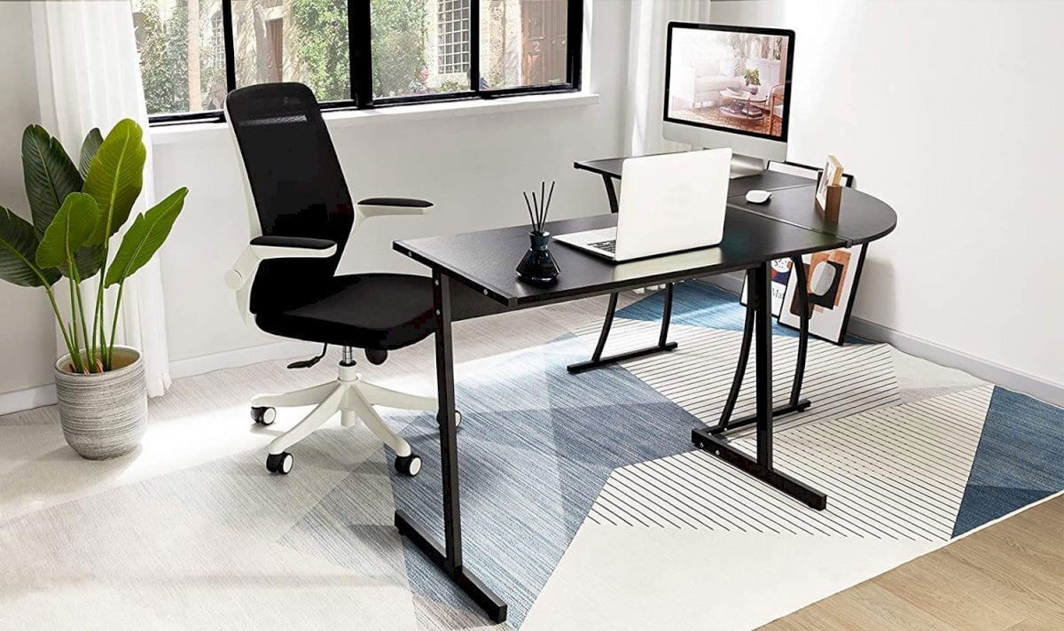 Moderns stūra galds, 99 cm x 48 cm, melns cena un informācija | Datorgaldi, rakstāmgaldi, biroja galdi | 220.lv