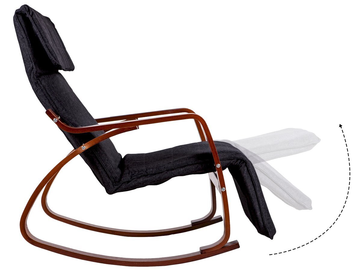 Šūpuļkrēsls, melns cena un informācija | Atpūtas krēsli | 220.lv