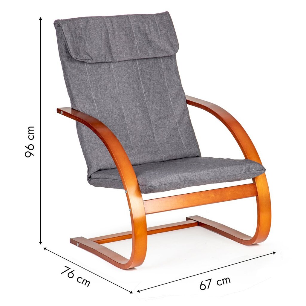 Šūpuļkrēsls, pelēks un brūns cena un informācija | Atpūtas krēsli | 220.lv