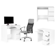 Стол для ноутбука на колесиках, 90 см. x 45 см, белый цена и информация | Компьютерные, письменные столы | 220.lv