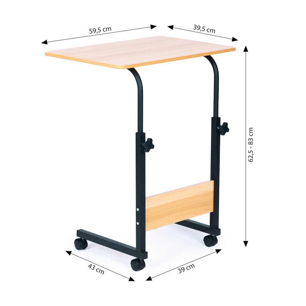 Mobilais klēpjdatora galds, 43 cm x 39 cm x 83 cm, brūns цена и информация | Datorgaldi, rakstāmgaldi, biroja galdi | 220.lv