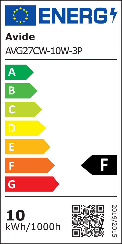 Avide LED spuldzes 10W E27 6400K 3gab cena un informācija | Spuldzes | 220.lv