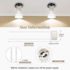 Keramikas ligzda GU10, 15 cm kabeli, 10 daļu komplekts cena un informācija | Iebūvējamās lampas, LED paneļi | 220.lv