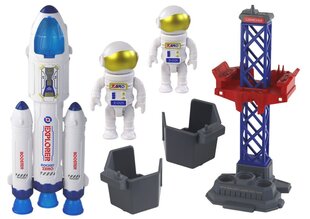 Kosmosa raķete Lean Toys, balts, 33 cm x 14 cm x 7 cm cena un informācija | Rotaļlietas zēniem | 220.lv