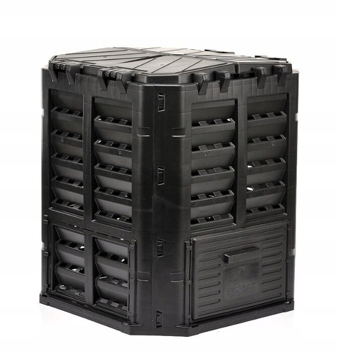 Ekobat komposta kaste, 300 l, melns cena un informācija | Komposta kastes un āra konteineri | 220.lv