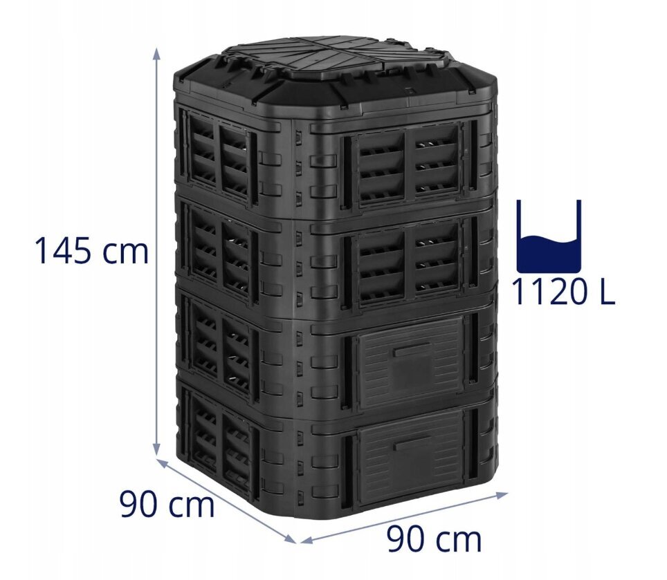 Komposta kaste Expondo, 1120 l cena un informācija | Komposta kastes un āra konteineri | 220.lv