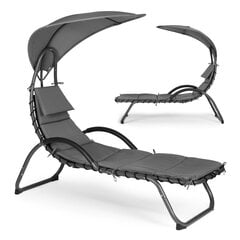 Dārza atpūtas krēsls ar lielu ovālu jumtiņu, ModernHome, tumši pelēks cena un informācija | Dārza krēsli | 220.lv