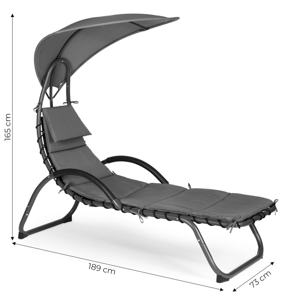 Dārza atpūtas krēsls ar lielu ovālu jumtiņu, ModernHome, tumši pelēks цена и информация | Dārza krēsli | 220.lv
