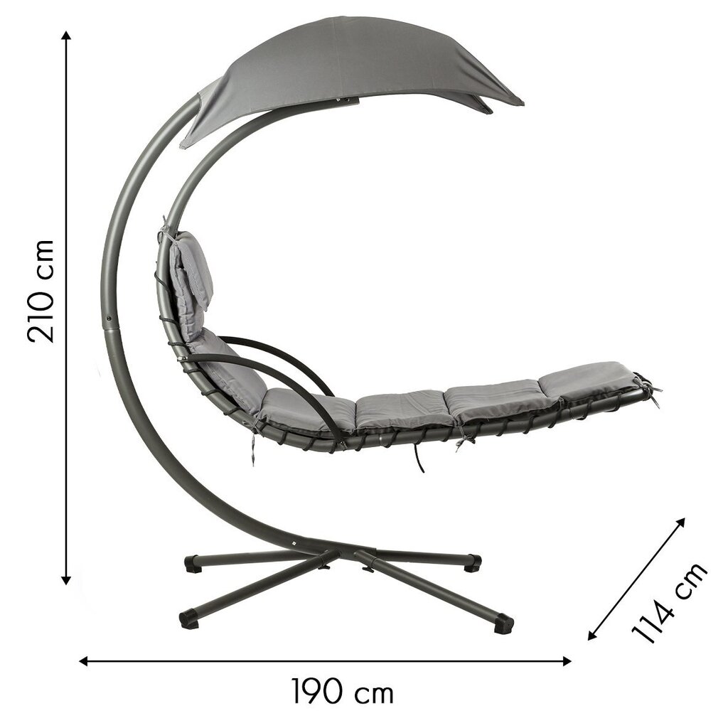Dārza šūpuļtīkls, ModernHome, gaiši pelēks цена и информация | Dārza krēsli | 220.lv
