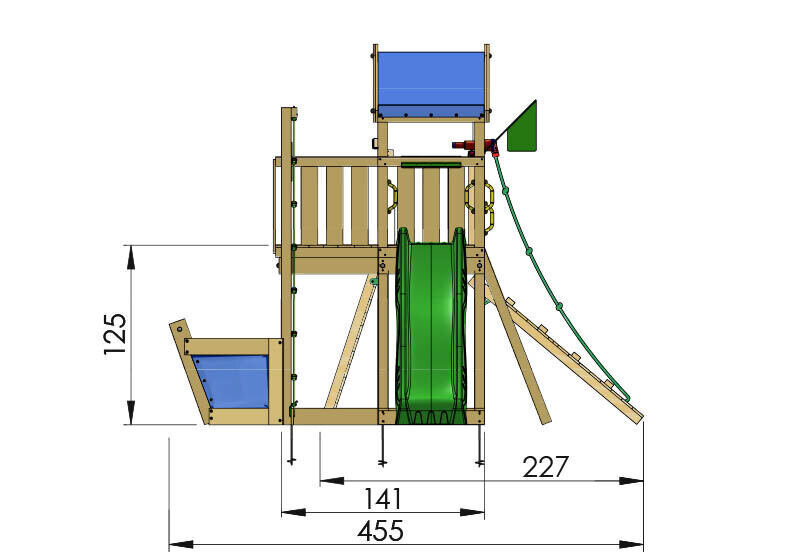 Bērnu rotaļu laukums Jungle Gym Viking Clutter Bridge cena un informācija | Bērnu rotaļu laukumi, mājiņas | 220.lv