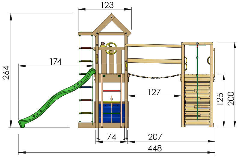 Bērnu rotaļu laukums Jungle Gym Viking Clutter Bridge cena un informācija | Bērnu rotaļu laukumi, mājiņas | 220.lv