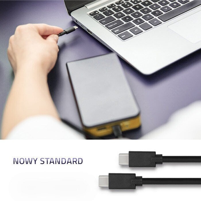 Vads Qoltec USB 3.1 C tipa vīrs USB 3.1 C cena un informācija | Kabeļi un vadi | 220.lv