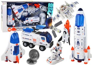 Kosmosa transportlīdzekļu komplekts Lean Toys, balts, 12 d. cena un informācija | Rotaļlietas zēniem | 220.lv