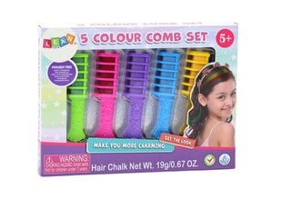 Matu krāsošanas ķemmes komplekts Lean Toys, 5 gab. cena un informācija | Rotaļlietas meitenēm | 220.lv