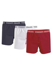 Боксеры Tommy Hilfiger 3P Woven Deep Crimson / White / Twilight Navy цена и информация | Мужские трусы | 220.lv