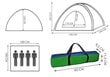Tūristu telts 4 personām Iso, sarkans cena un informācija | Teltis | 220.lv