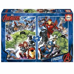 Educa Marvel The Avengers pužļu komplekts 2 gab, 100 d. цена и информация | Пазлы | 220.lv