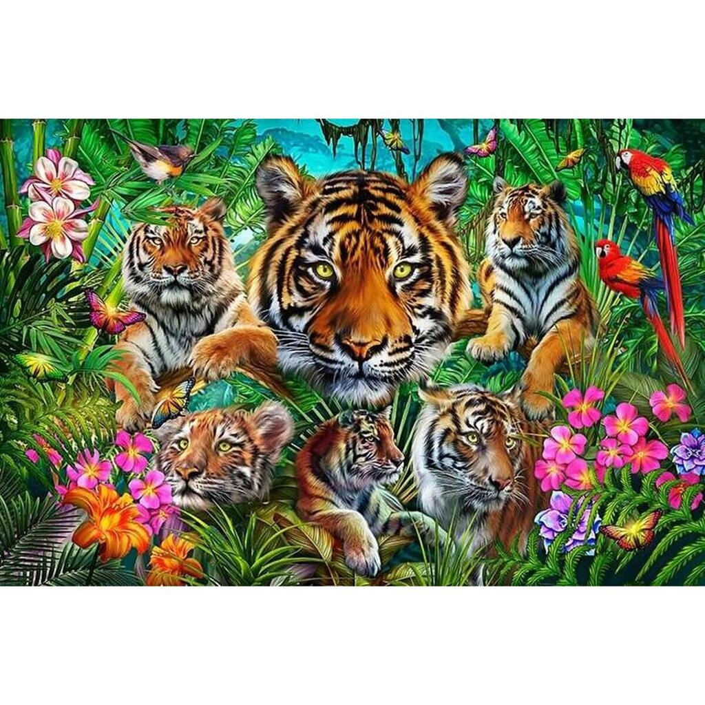 Puzle un domino komplekts Educa Tiger jungle 500 Daudzums цена и информация | Puzles, 3D puzles | 220.lv