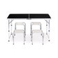 Saliekamais kempinga galds ar 4 krēsliem, ModernHome 1HTA120R, melns cena un informācija | Dārza mēbeļu komplekti | 220.lv