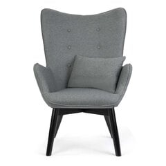 Кресло с подставкой для ног, серое, черные ножки цена и информация | Кресла для отдыха | 220.lv