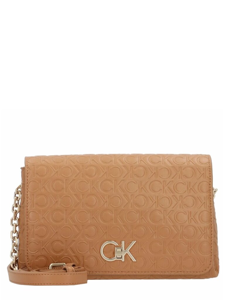 Soma CALVIN KLEIN Re-Lock Shoulder Bag Md - Emb Brown Sugar K60K611061GA5 545010460 cena un informācija | Sieviešu somas | 220.lv