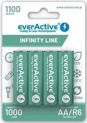 Baterijas everactive infiniti 1100mah aa, 4 gab. cena un informācija | Baterijas | 220.lv