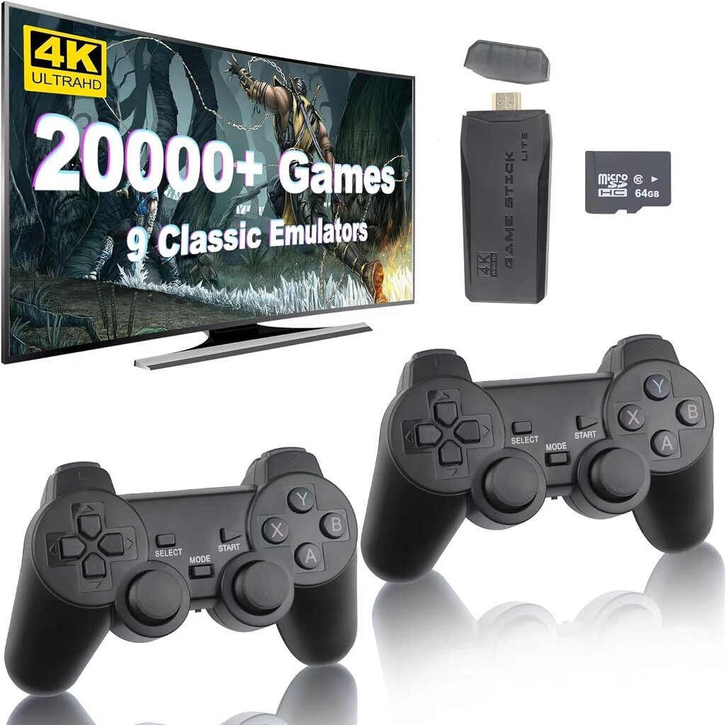 Игровая приставка HappyJoe Plug & Play 20000+ Games, 4K HDMI, 64GB цена |  220.lv