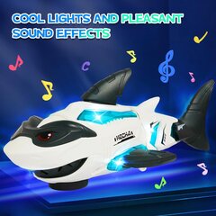 Interaktīva haizivs ar mūziku un gaismu, balta, 32x15x12 cm cena un informācija | Rotaļlietas zēniem | 220.lv