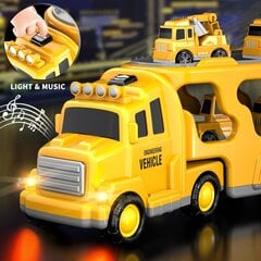 Rotaļu automašīnu komplekts Bai Le Engineering Vehicle, dzeltens cena un informācija | Rotaļlietas zēniem | 220.lv